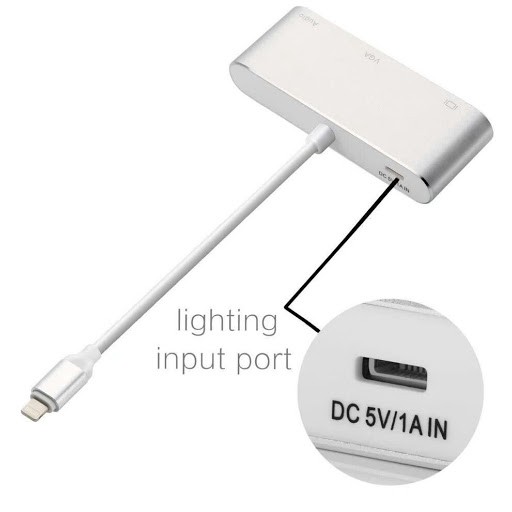 CÁP CHUYỂN KINGMASTER KY P002S TỪ IPHONE , IPAD CỔNG LINGTNING SANG HDMI + VGA CÓ ÂM THANH