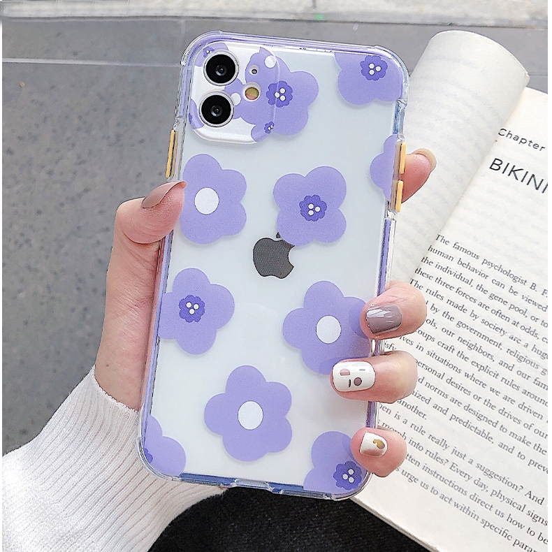 Ốp iphone - Ốp lưng Hoa nhí xanh tím trong 4 góc 6s/6splus/7/8/7plus/8plus/x/xs/xsmax/11/11promax - Awifi Case V5-1 | BigBuy360 - bigbuy360.vn
