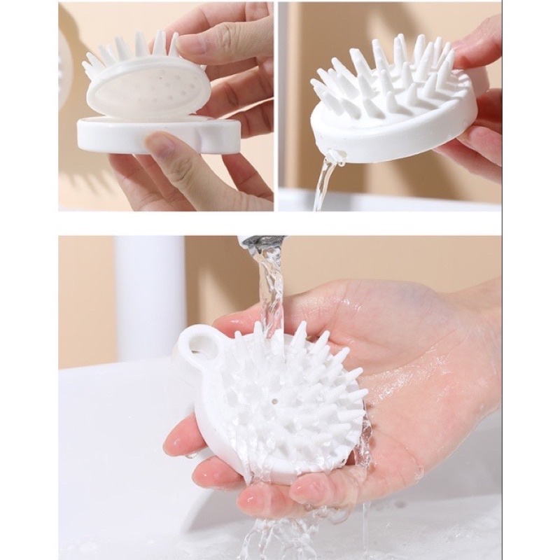 Lược gội đầu bằng Silicon matxa da đầu kích thích mọc tóc