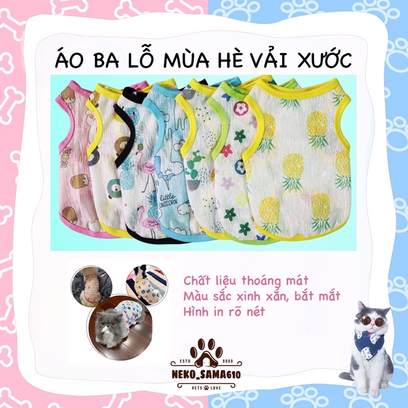 Áo ba lỗ mùa hè tết 2022 vải xước cho thú cưng chó mèo