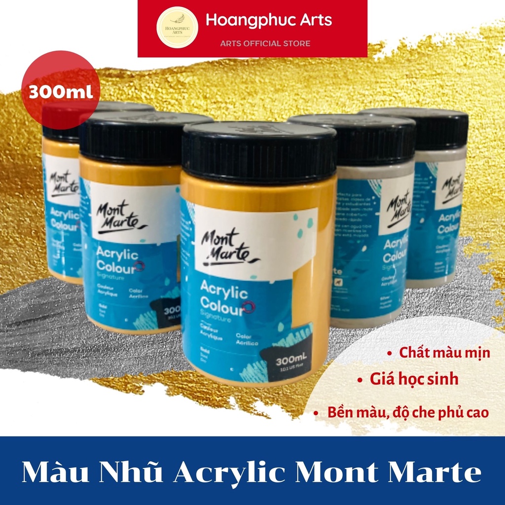 Màu vẽ acrylic nhũ MONT MARTE 300ml- Màu chuyên vẽ tranh toan vải canvas, tranh tường