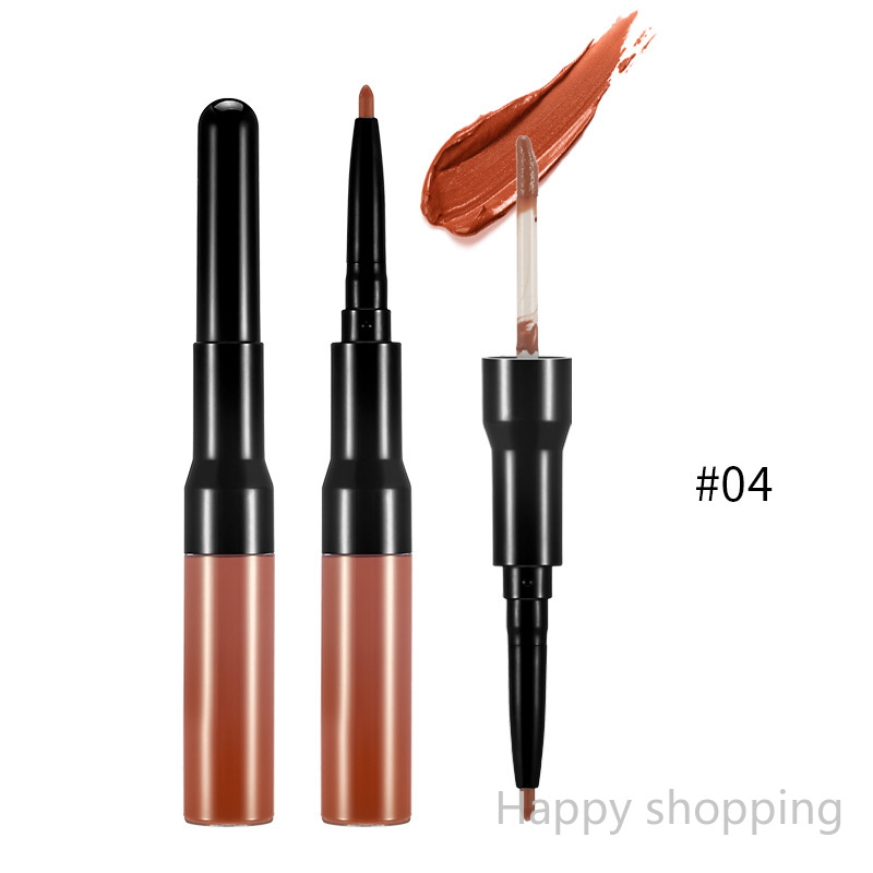 (Hàng Mới Về) Son Môi Kiêm Bút Kẻ Viền Môi 2 Trong 1 Lâu Trôi Màu Sắc Thời Trang | BigBuy360 - bigbuy360.vn