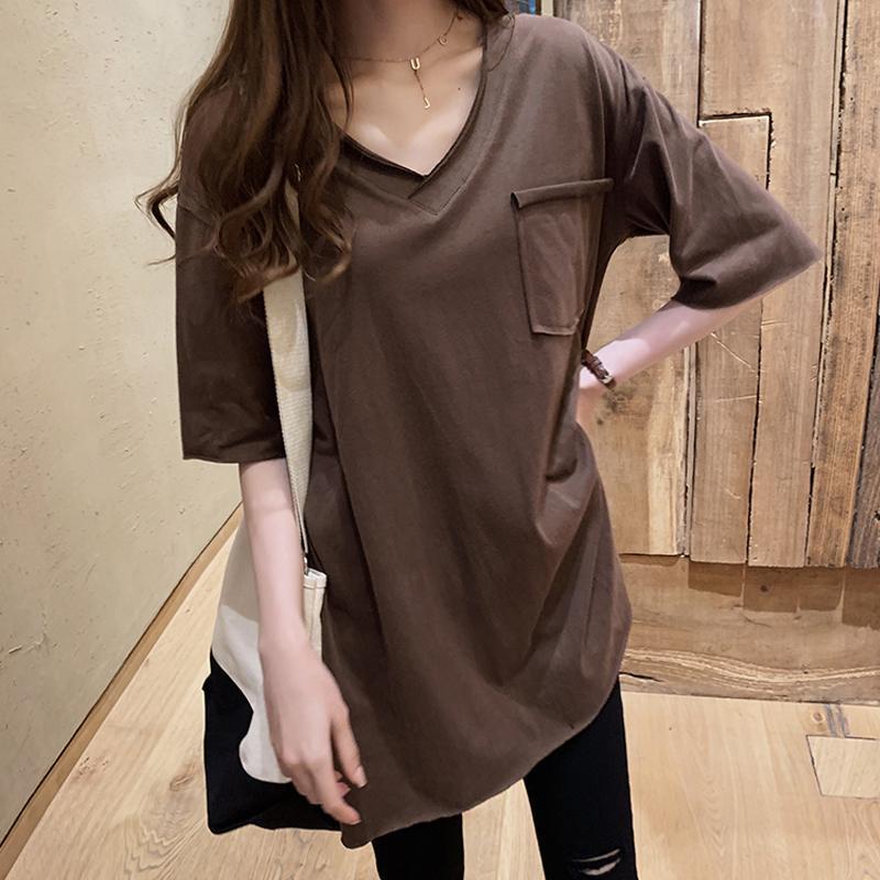 Áo Thun Nữ Tay Ngắn Cổ Chữ v Mùa Hè