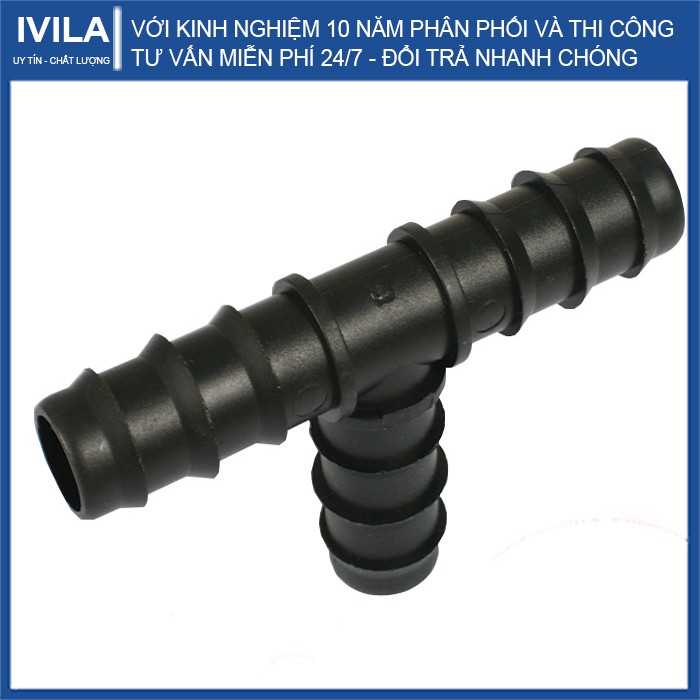Tê chia ống LDPE 16 - Thiết bị tưới nối đường ống 16mm - Bảo hành 12 tháng