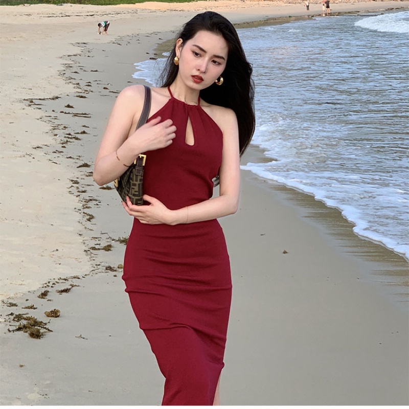 Đầm Dài Hở Vai Thời Trang Mùa Hè Hàn Quốc Dành Cho Nữ
