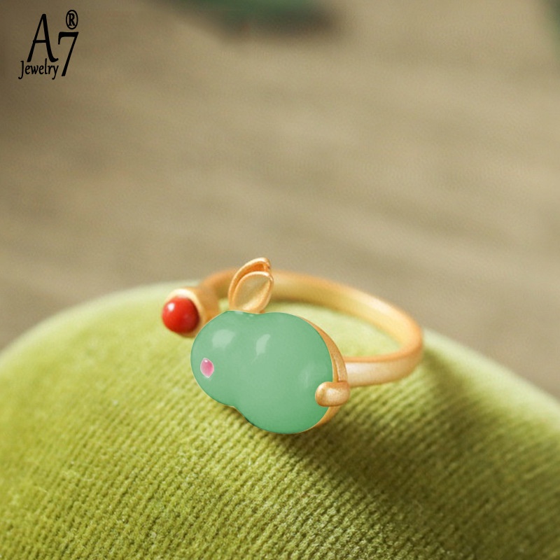 Bộ Vòng cổ + nhẫn + bông tai đính ngọc bích