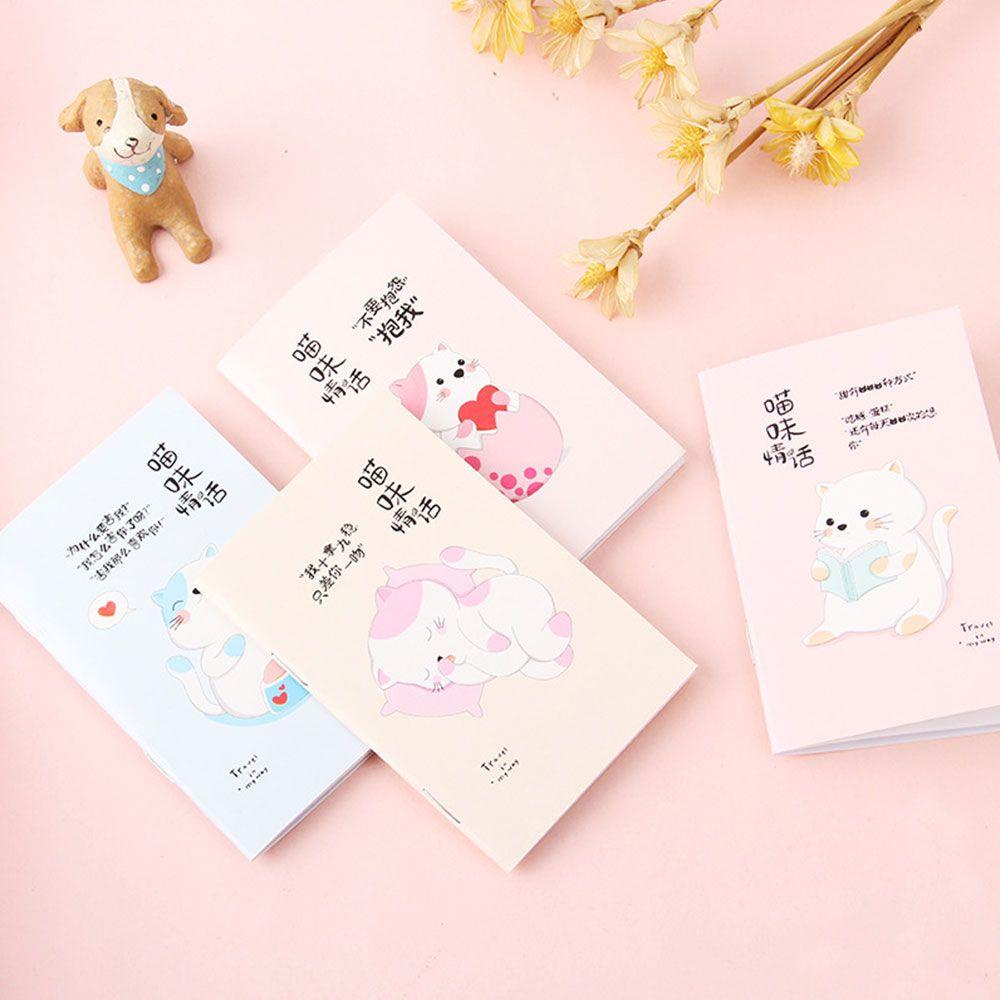 PISTA Set 4 / 4 Sổ Tay Mini Họa Tiết Hoạt Hình Dễ Thương Cho Bé