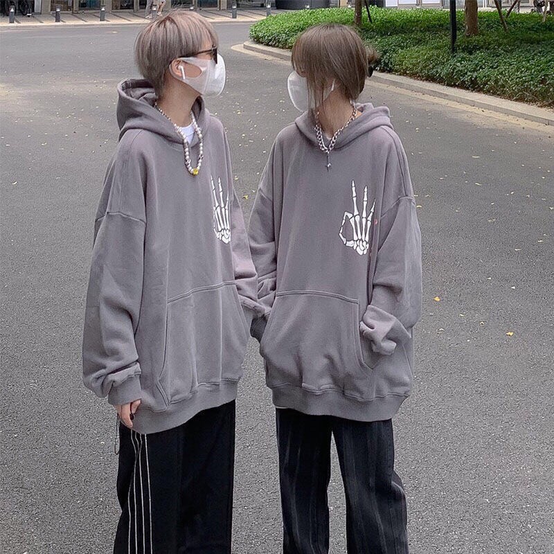 [Ảnh thật] Áo hoodie unisex form rộng logo Xương bàn tay_Áo nỉ mũ nam nữ basic,hottrend | BigBuy360 - bigbuy360.vn