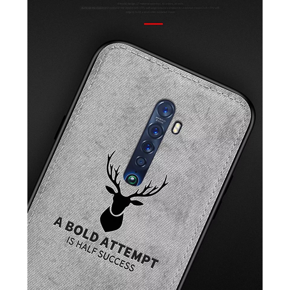 Ốp lưng Oppo Reno 2F chống sốc vải đầu hươu thời trang cao cấp