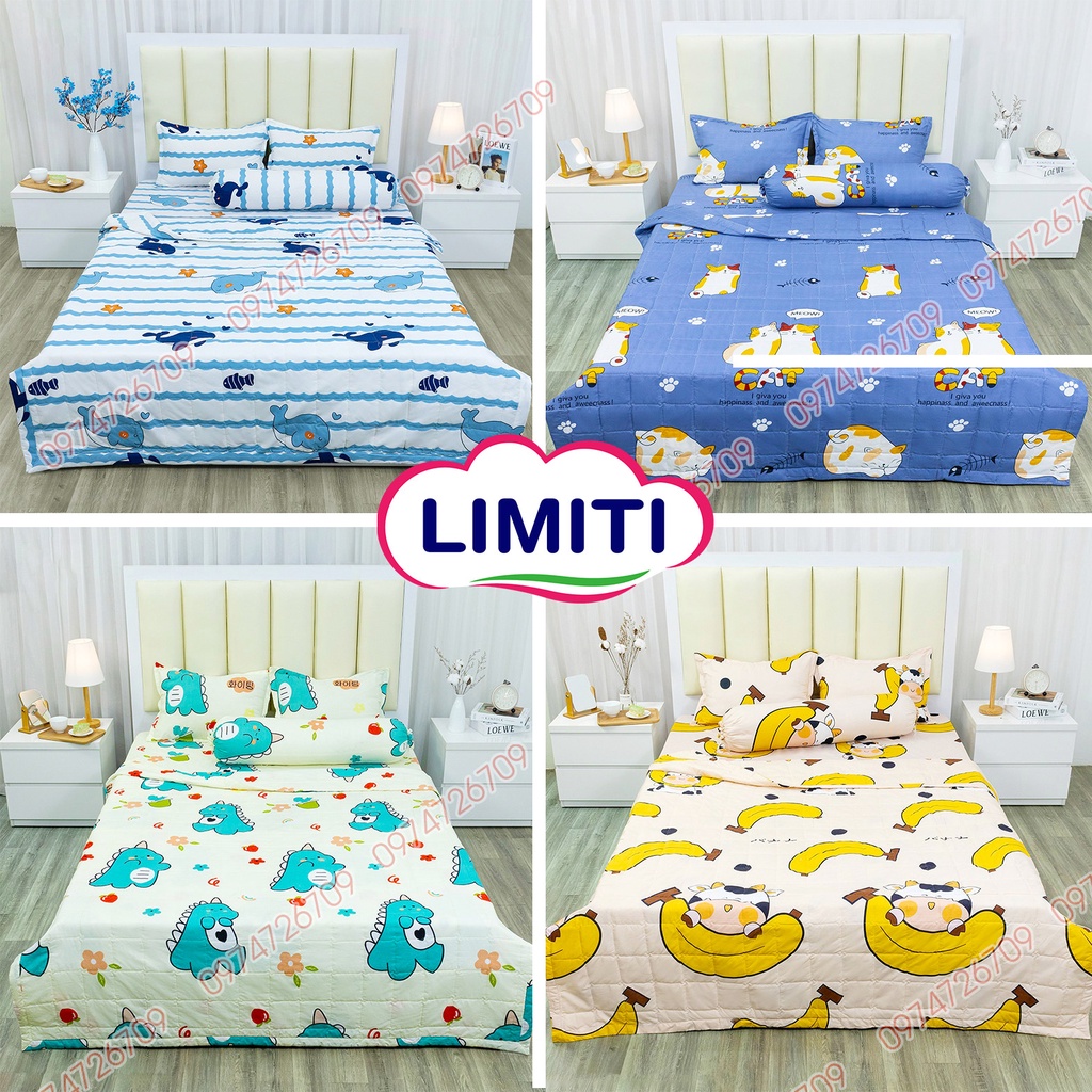 Bộ Chăn Hè Thu Trần Bông Kèm Ga Gối  Poly Cotton Mẫu PIKACHU VÀNG