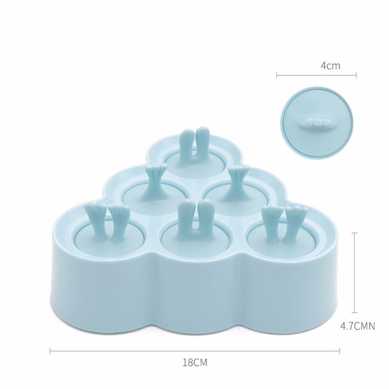 Six Grid Popsicle Box Iced Grid / Creative Cartoon Silicone Ice Cream Mold /Cute Small Animal Ice Mold / Cartoon Animal Style Square Ice Cream Maker Tray