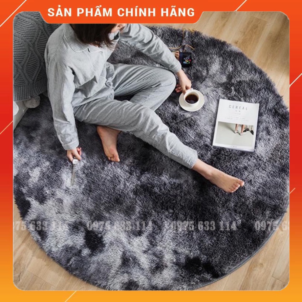 Thảm trải sàn FREESHIP Thảm tròn lông loang trang trí nhà cửa, làm chỗ vui chơi cho bé siêu xinh