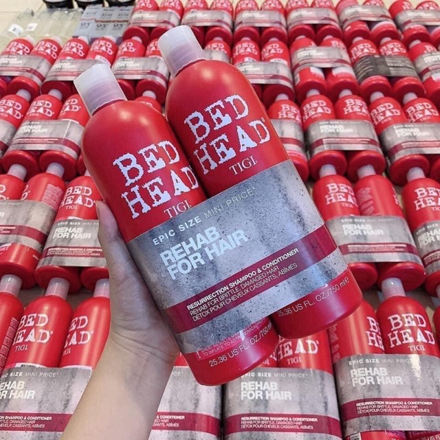 - Bộ dầu gội xả Tigi Bed Head Rehab For Hair 750ml (màu đỏ): - Rẻ Vô Địch