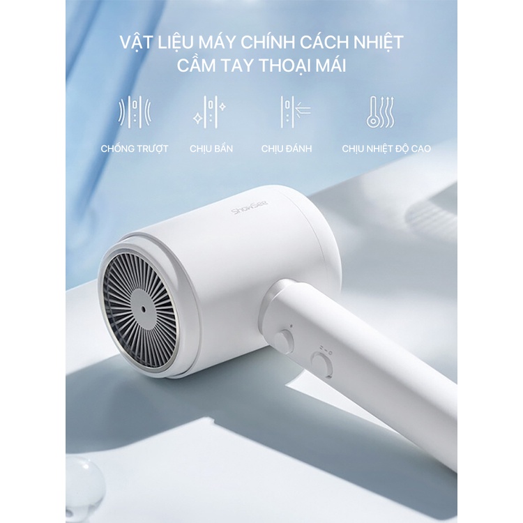 Máy sấy tóc ion âm xiaomi showsee A10-W- công suất lơn 1800w , nhỏ gon