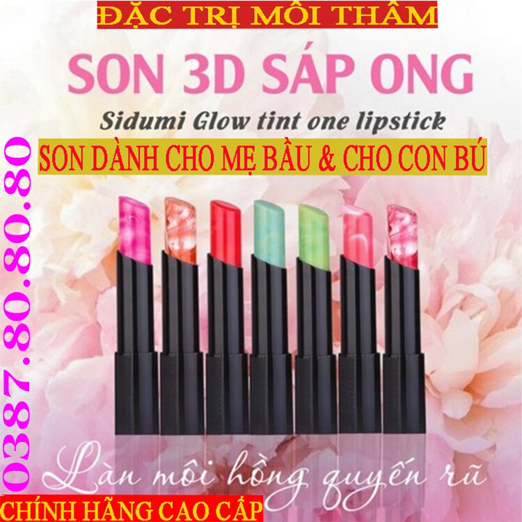 Son dưỡng PHỤC HỒI MÔI THÂM 3D SÁP ONG CAO CẤP - SON DÀNH CHO BÀ BẦU Chính hãng sidumi made in korea
