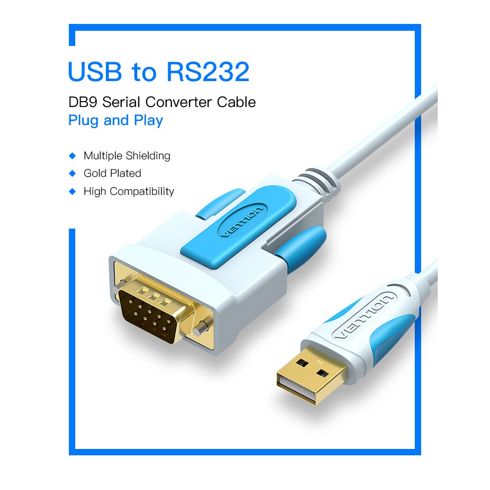 USB - Cáp chuyển USB 2.0 to Com RS232 1m-3m Vention