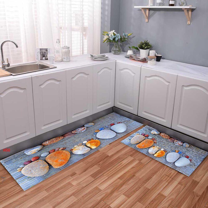 [Chọn Mẫu] Bộ Thảm Bếp 3D Siêu Đẹp Chống Trơn Trượt 120x40cm + 60x40cm | BigBuy360 - bigbuy360.vn