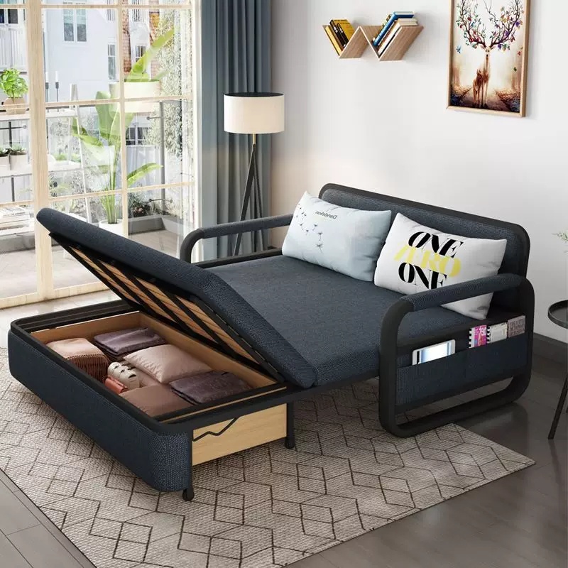 Giường sofa gấp gọn , khung sơn tĩnh điện có ngăn chứa đồ , sofa giường đa năng