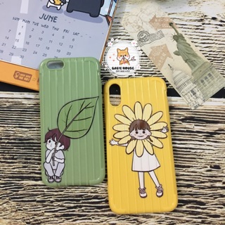 Ốp Iphone bé gái hoa hướng dương-bé trai che lá đáng yêu