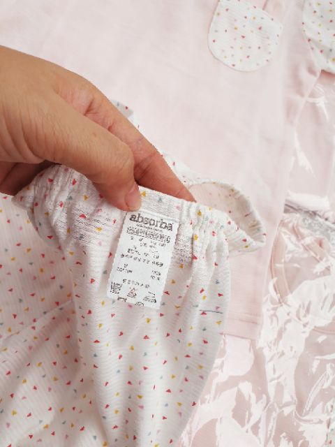 Bộ bé gái cotton tre xuất Hàn túi thỏ quần chấm