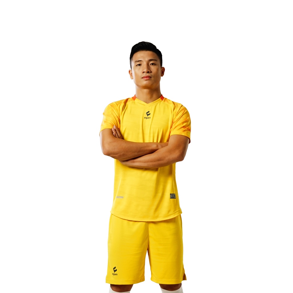 Bộ quần áo thể thao bóng đá đồ bộ nam mùa hè cao cấp màu vàng EGAN ALPHA-TD04