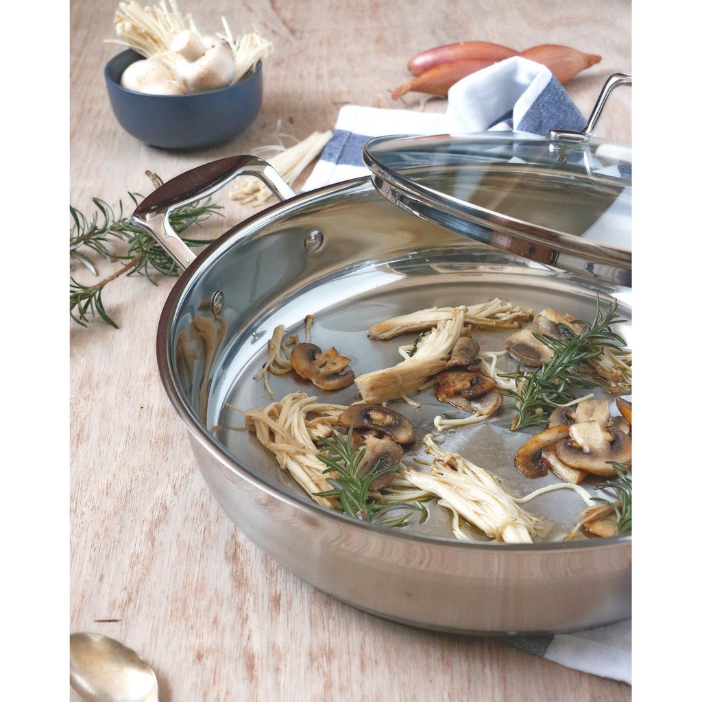 Chảo inox Scanpan Impact dùng bếp từ 28cm, đúc đáy 3 lớp, an toàn với máy rửa bát - 71102800