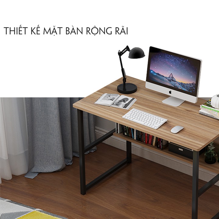 Bàn làm việc kiểu mới - Bàn laptop đẹp có giá để sách 100x40x73cm