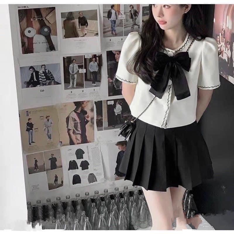 Bigsize áo somi nơ siêu xinh