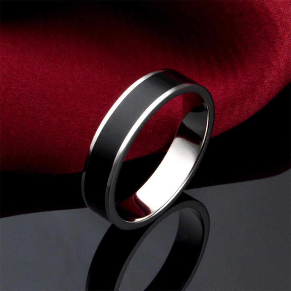 Nhẫn Titan Màu Đen Kích Thước 4/6MM Dành Cho Cặp Đôi