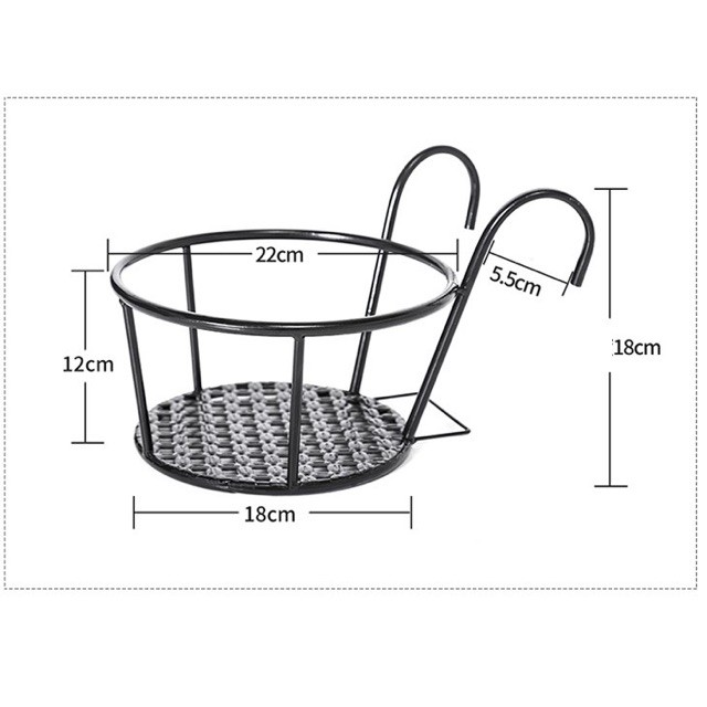 [ Hàng Loại 1] Giỏ Sắt Treo Hoa, Giỏ Sắt Treo Chậu Hoa Ban Công - Sơn Tĩnh Điện Chống Gỉ Sét )