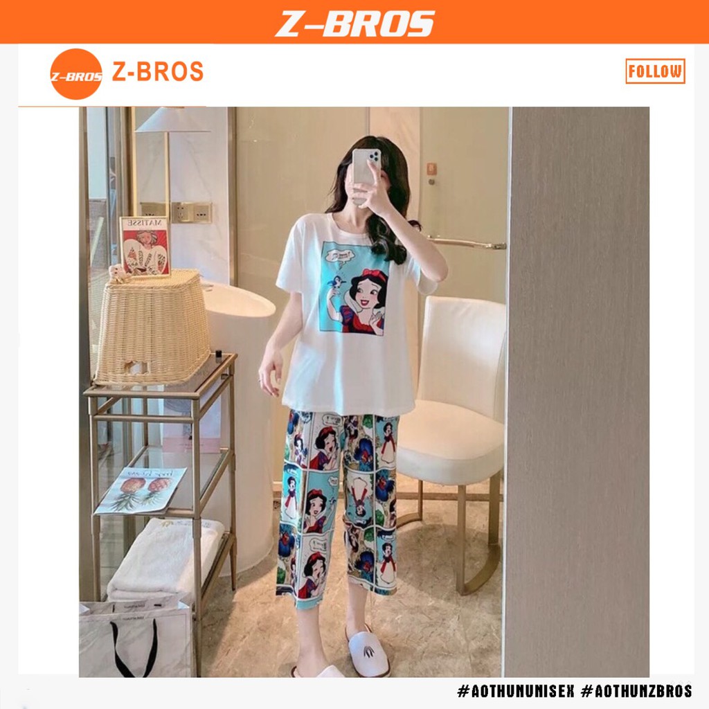 [BỘ NGỦ HÈ 2020][100% COTTON siêu mát] Đủ size - Áo Thun Nữ - Set bộ ở nhà cộc tay icon hoạt hình Bạch Tuyết Mickey | BigBuy360 - bigbuy360.vn