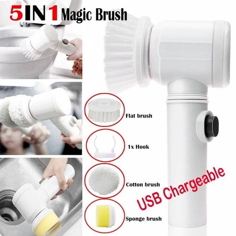 Bàn Chải Vệ Sinh Nhà Tắm Cầm Tay 5 Trong 1 Đa Năng Tiện Dụng