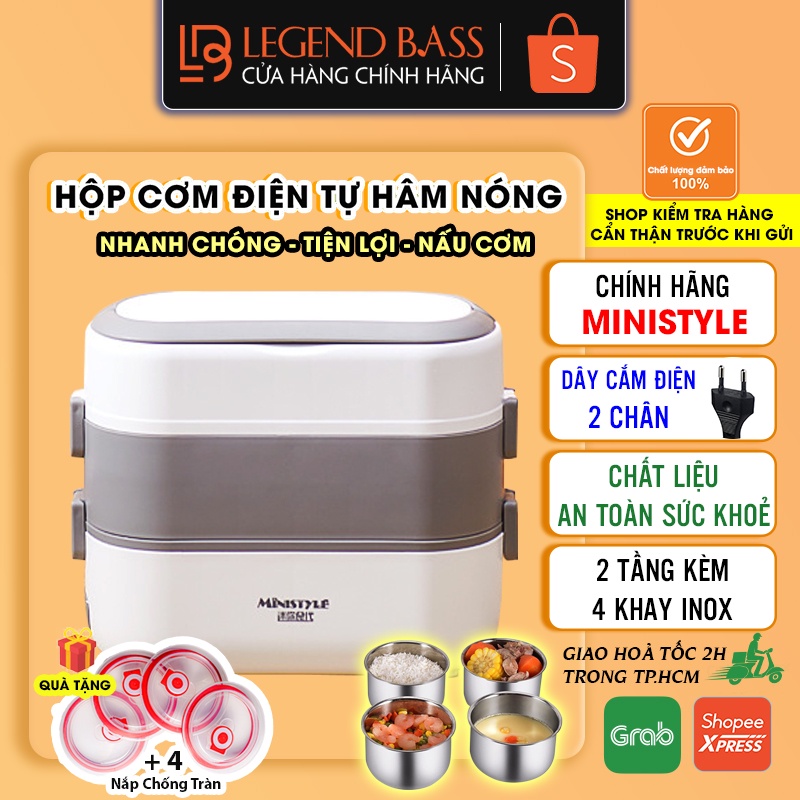 Hàng Cao CấpHộp Cơm Cắm Điện MINYSTYLECắm Điện 2 Tầng,4 Bát Inox,Giữ Nhiệt,Hâm Nóng,Nấu Chín Thức ĂnBH 12 Tháng