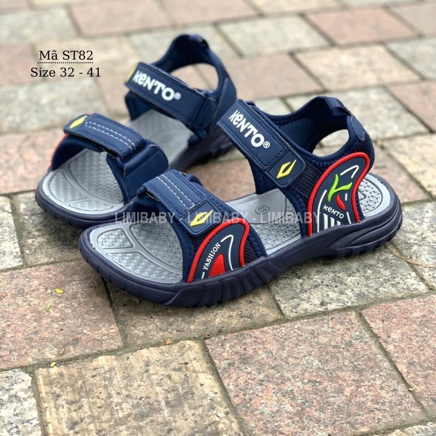 Sandal dép quai hậu cho bé trai đi học đi biển mùa hè chất liệu nhẹ ềm bền chắc quai dán chính hãng KENTO cao cấp ST82