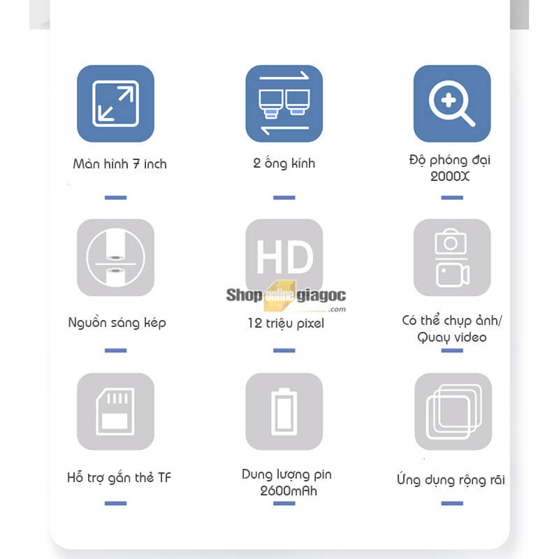 Kính Hiển Vi 2000X Màn Hình IPS HD 7 Inch