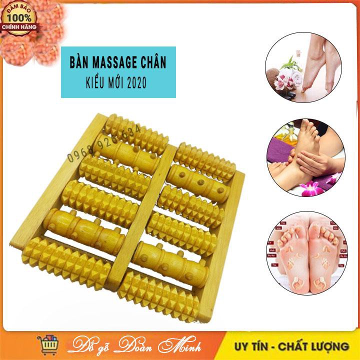 Bàn lăn chân gỗ📌 FREE SHIP📌 Bàn lăn massage chân 6 hàng thư giãn kiểu mới