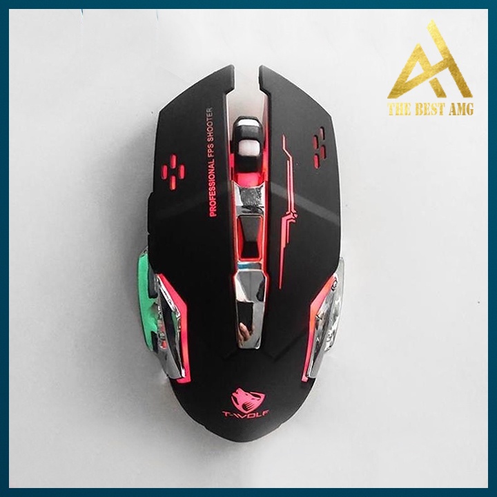 Chuột Máy Tính Không Dây Chuột Gaming Chống Ồn Led Rgb T-WOLF Q13 Wireless Chuột Bluetooth Laptop Pc Mouse Chơi Game