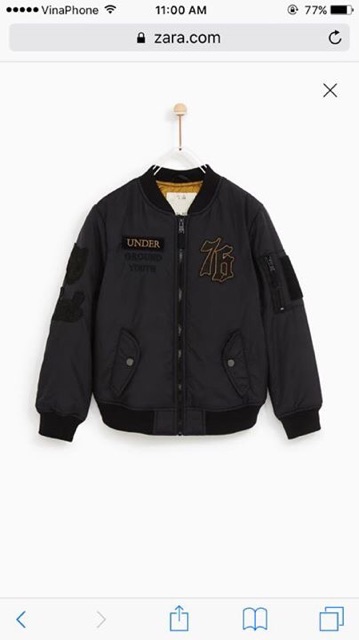 Zara Military Bomber Jacket   Hàng vnxk dư xịn, không phải hàng thay lót nha 😘 Giá web 45$ đó ạ, 2 màu rêu và tím than.