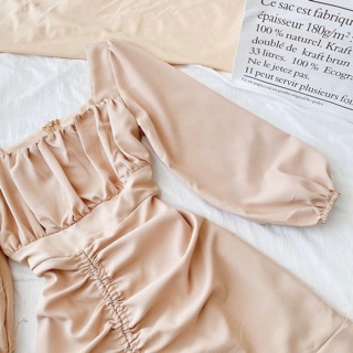 Đầm Dây Rút Nude