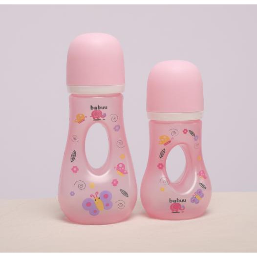 Bình sữa Nhật Bản Babuu Baby khoét lỗ dễ cầm nắm cho bé (150ml và 240ml)