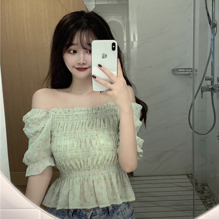 Áo hoa nhí tay ngắn phong cách Hàn Quốc