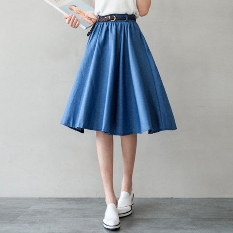 Chân Váy Jeans Chữ A Lưng Thun Thời Trang Nữ Tính | BigBuy360 - bigbuy360.vn