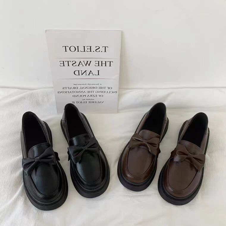 Giày Lười Da Đế Bằng Phong Cách Thời Trang Anh Quốc 2 Dành Cho Nữ