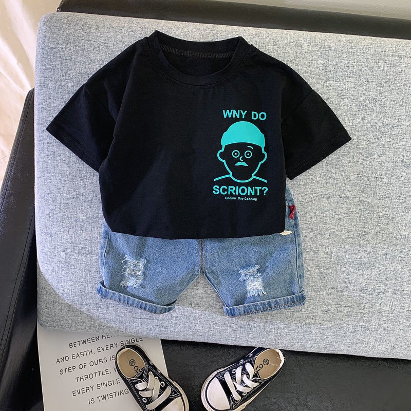 [Hàng Giảm Giá] Bộ Đồ Thời Trang Mùa Hè Phong Cách Mới Dành Cho Bé Trai Bé Gái