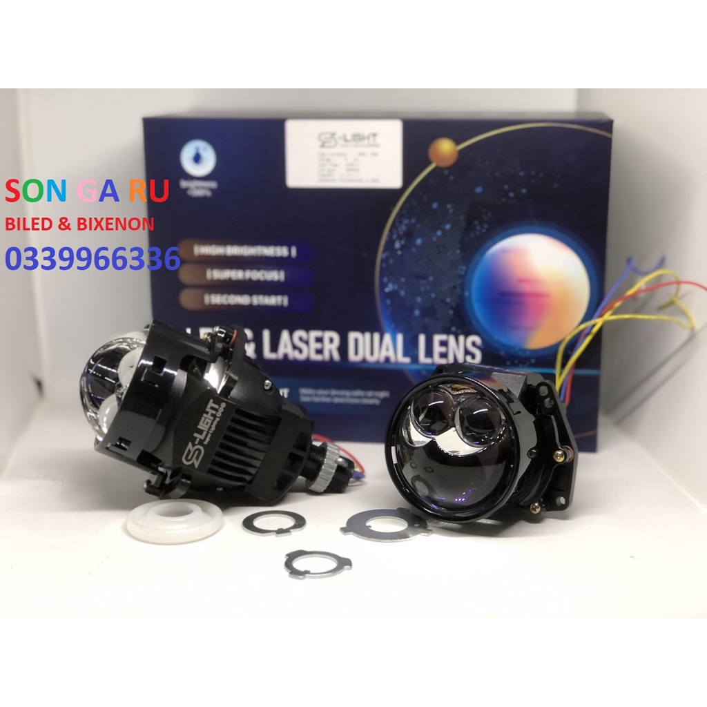 Đèn Bi LED S-LIGHT PRO x2 trợ pha LASER 3 inch