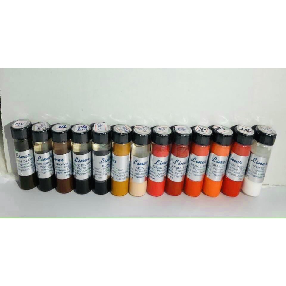 Liner Tem Bạc Mực phun xăm siêu đậm - Mực xăm Liner Tem Vàng môi mày lên màu chuẩn bám màu tốt