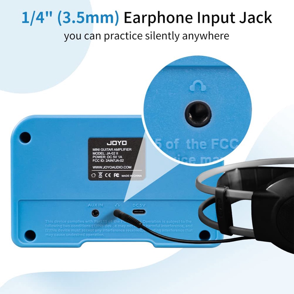 Bộ Khuếch Đại Âm Thanh JOYO JA-02 II Mini Hai Kênh Làm Sạch Hiệu Ứng Overdirve Kết Nối Bluetooth 5.0 AUX