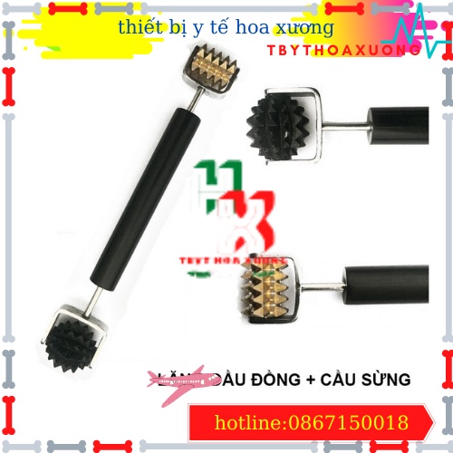 [Hàng Chính Hãng Diện Chẩn Bùi Quốc Châu] Lăn 2 Đầu Đồng Cầu Sừng - Dụng Cụ Diện Chẩn