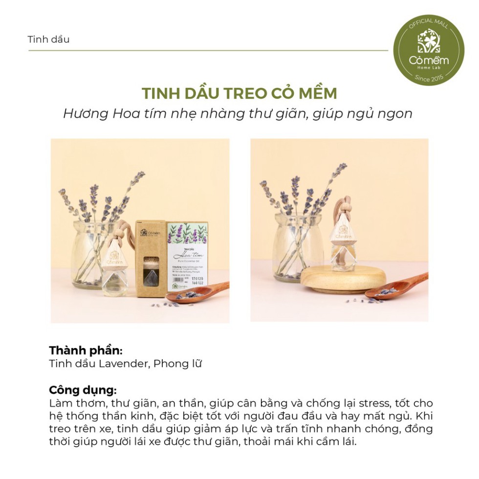 Combo Xà Bông, Nước Hoa Khô, Tinh dầu Thiên Nhiên Lavender/ Oải Hương Nước Pháp Cỏ Mềm