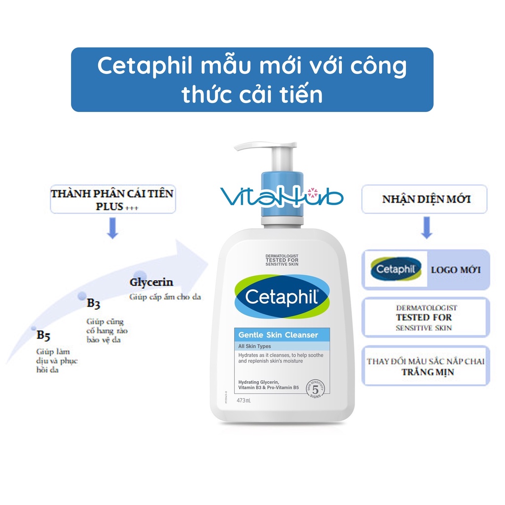 Sữa rửa mặt làm sạch dịu nhẹ Cetaphil Gentle Skin Cleanser 473ml